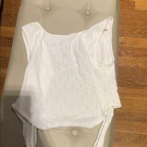 White cropped top with open / tie back